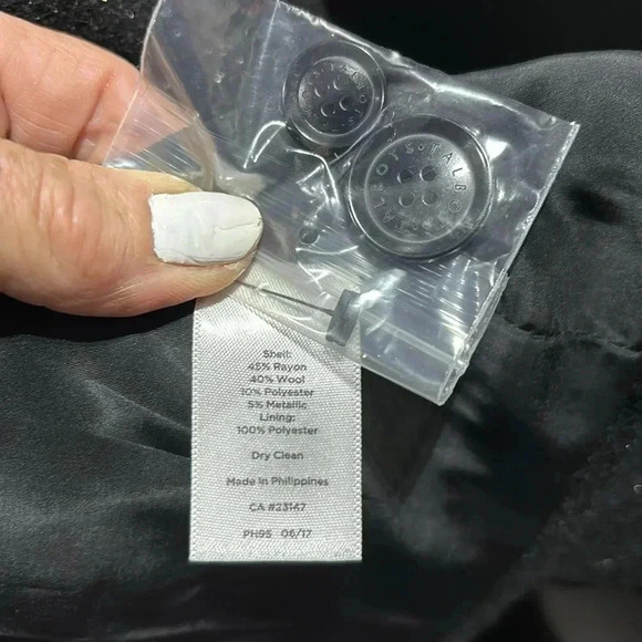 Talbots Wool Blend Button down,metallic threads,ruffle trim pocket/wrist Jacket - Picture 11 of 13